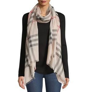Authentic Burberry Giant Check Gauze Scarf